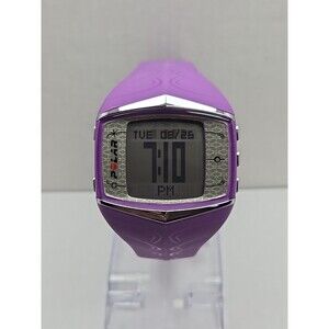 Polar FT60 Heart Rate Monitor Watch Purple Tested New Battery Chest Strap WR